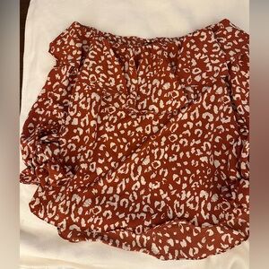 SPIN brand Rust and Cream off the shoulder blouse Size 1X